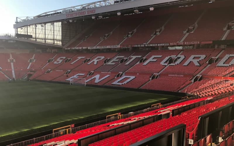 Old Trafford, the Stretford End seen from the Sir Alex Ferguson Stand