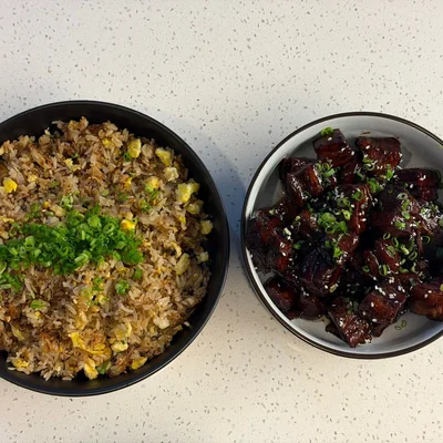 Braised pork and egg fried rice